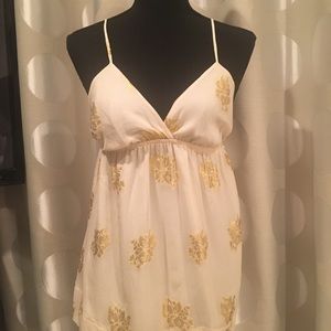 Yumi Kim cream & gold camisole